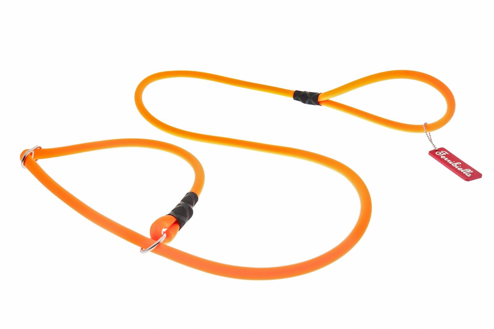 Ошейники, шлейки Ferribiella аксессуары Силиконовый поводок-удавка, оранжевый (1*165 см)