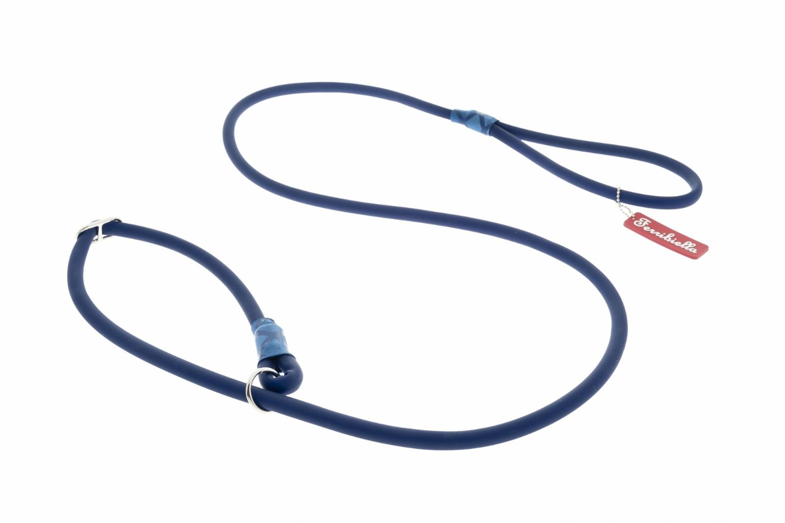 Ошейники, шлейки Ferribiella аксессуары Силиконовый поводок-удавка, синий (1*165 см)